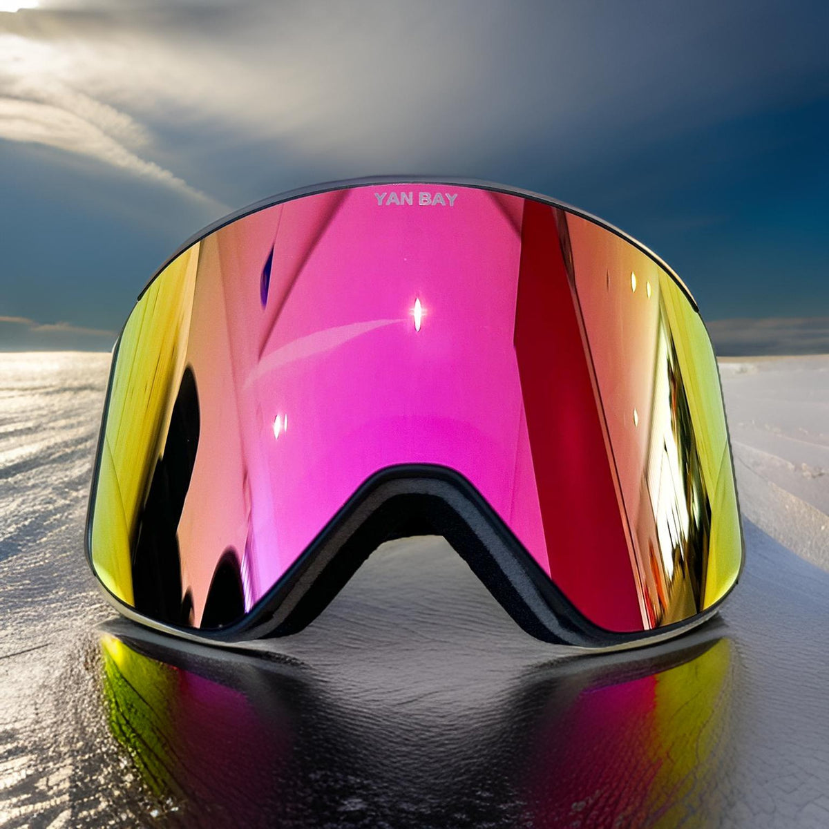 Skibrille mit pink verspiegeltem Glas bei Burgener SKI Sport Saas-Grund