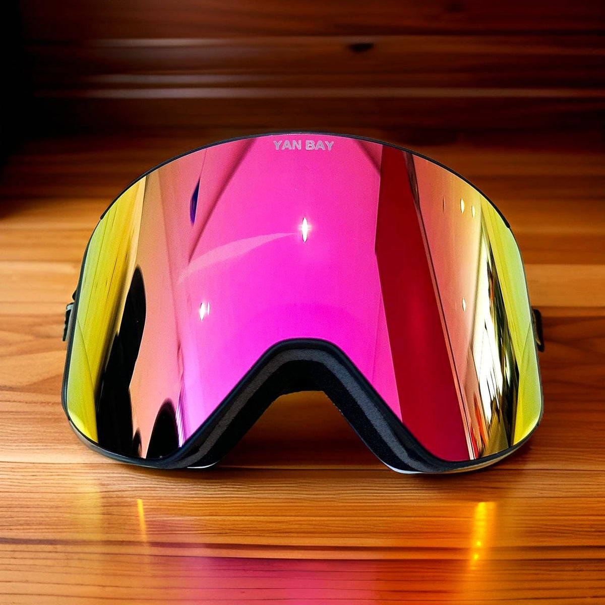 YAN BAY Skibrille Pink verspiegelt