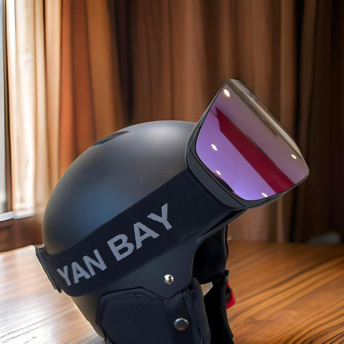 YAN BAY Skibrille Lila verspiegelt